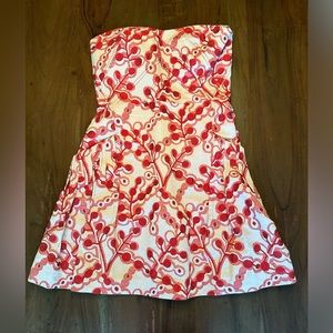 Carolina Herrera cherry brocade corset style dress-size 14-2008 collection